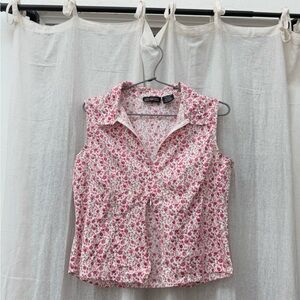 No boundaries Floral Pink Sleeveless Blouse